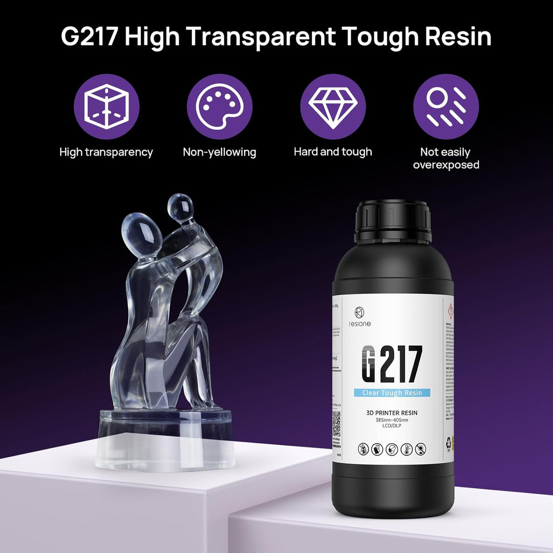 RESIONE G217 Transparentes 3D Pinter Resin, ABS-Like 3D Ducker Resin für DLP MSLA LCD 3D-Druck,Nicht