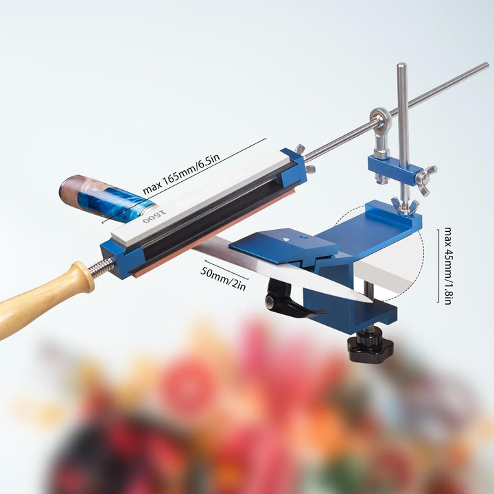 CWOVRS Messerschärfer Profi, Professioneller Messerschärfer mit Schnellspann-Design, Festwinkel Mess