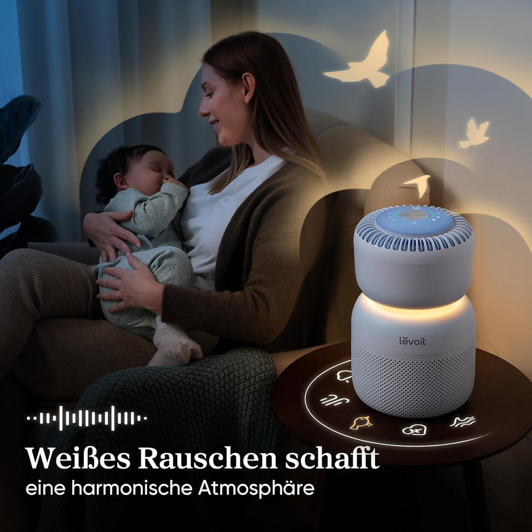 Levoit HEPA Luftreiniger mit 5 Sensoren, Luftfilter gegen 99,97 Prozent Schimmel Staub Pollen, Echtz