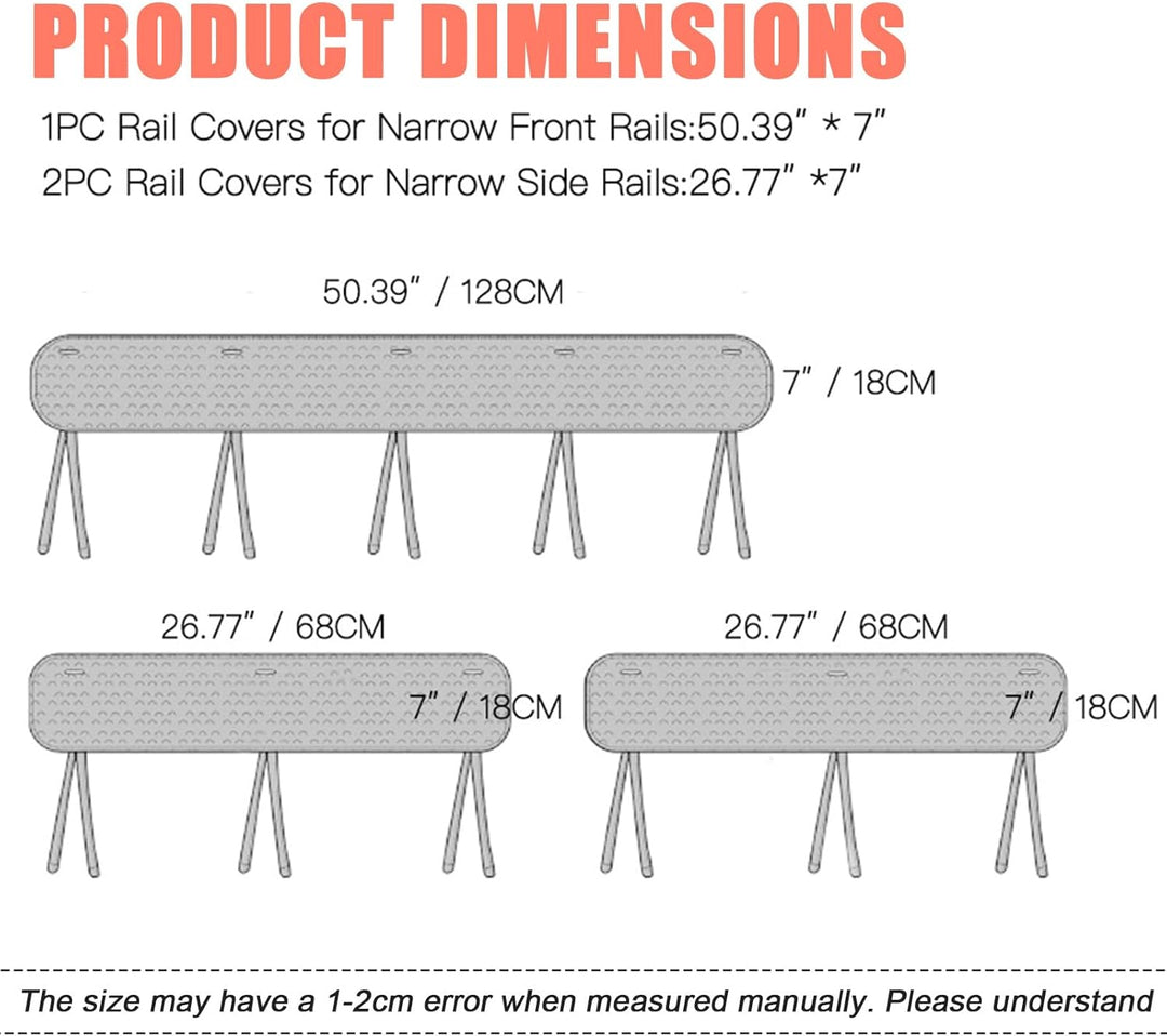 3-TLG. Baby Bettkantenschutz – Bed Rail Cover 128x18cm & 68x18cm, Kinderbett Kantenschutz für Seiten