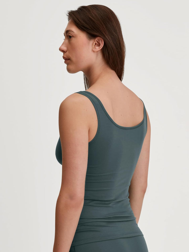 CALIDA Damen Natural Comfort Unterhemd 36-38 Deep Emerald Green, 36-38 Deep Emerald Green