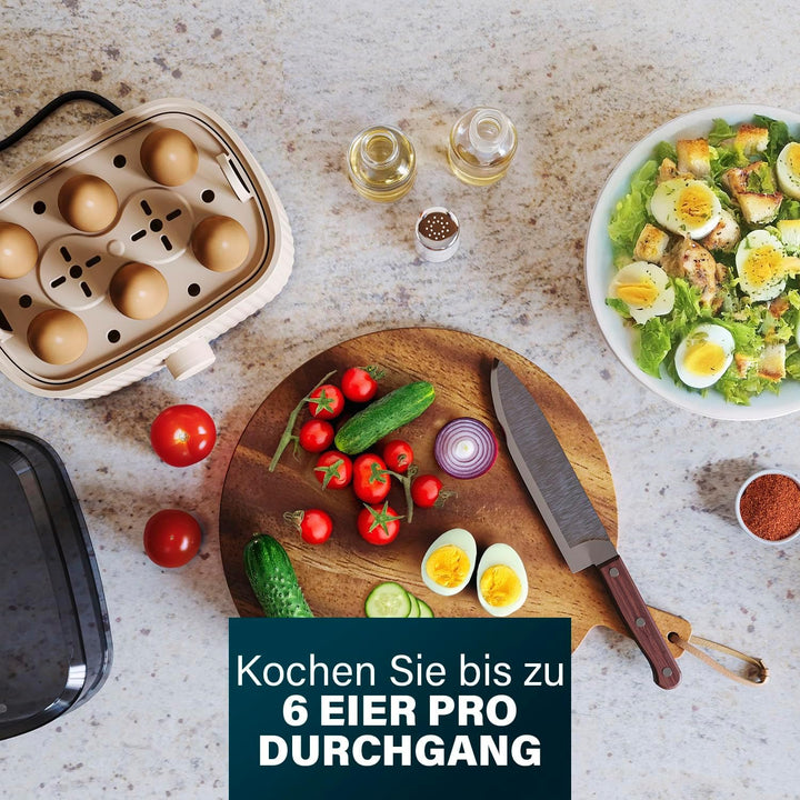 Princess Eierkocher, 6 Eier Kapazität, 300W, Messbecher für Weich/Mittel/Hart, Abschaltautomatik, BP