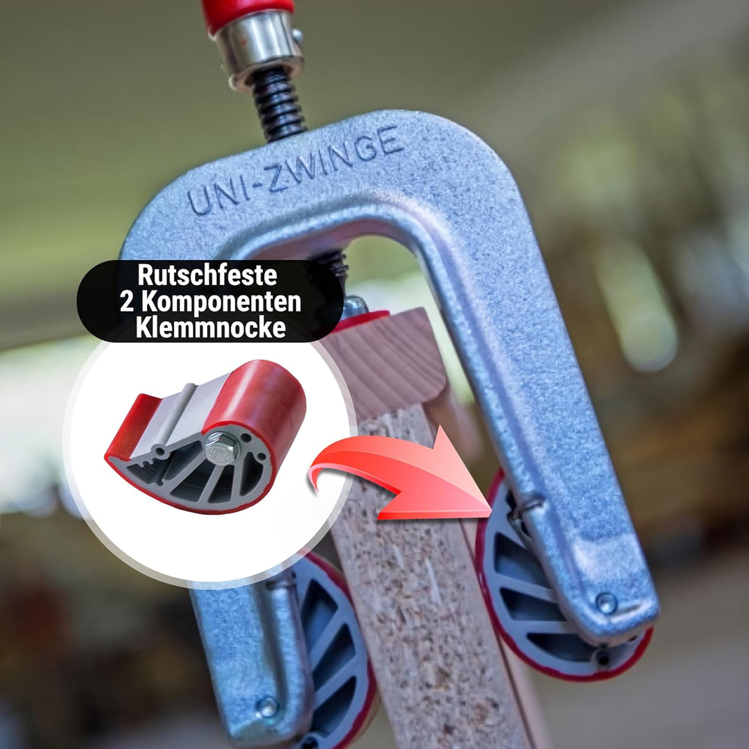 Uni-Zwinge Spannbereich 10-65 mm Ausladung 120 mm Klemmbereich 10-65mm Uni-zwinge, Klemmbereich 10-6