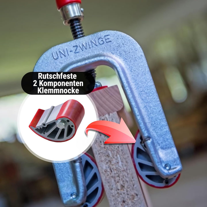 Uni-Zwinge Spannbereich 10-65 mm Ausladung 120 mm Klemmbereich 10-65mm Uni-zwinge, Klemmbereich 10-6