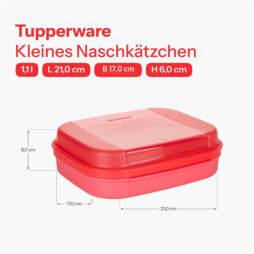 Tupperware Naschkätzchen 1,1 L orange + 1,1 L rot Bellevue Vorratshaltung Vorrat Apollo Brotdose Kek