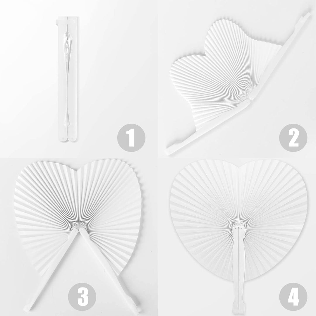 72 Stück Fächer Hochzeit Herz Handfächer Weiss Hochzeit Gäste Geschenk Hochzeitsdekoration Hochzeits