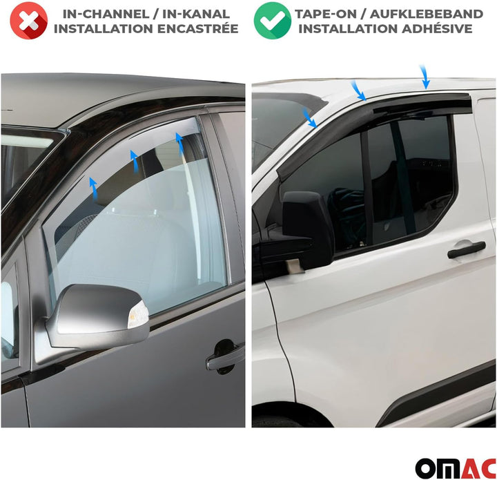 OMAC Regenabweiser Windabweiser kompatibel mit Skoda Octavia IV 2019-2023 Schwarz 4 TLG