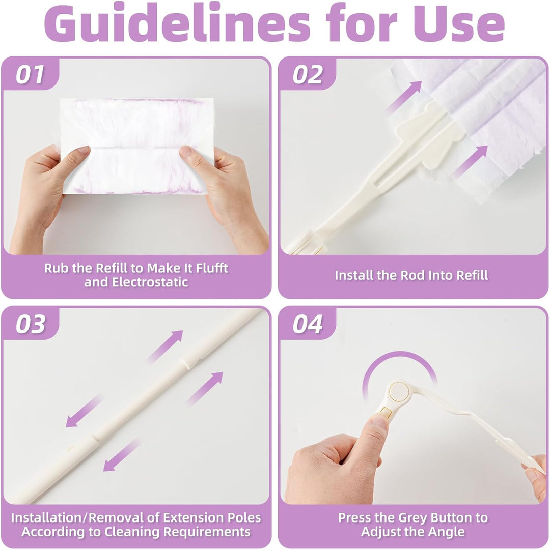 Loveco 51 Stück Kompatibel für Swiffer Staubmagnet Nachfüllpack, Einweg Magnet Staubwedel für Swiffe