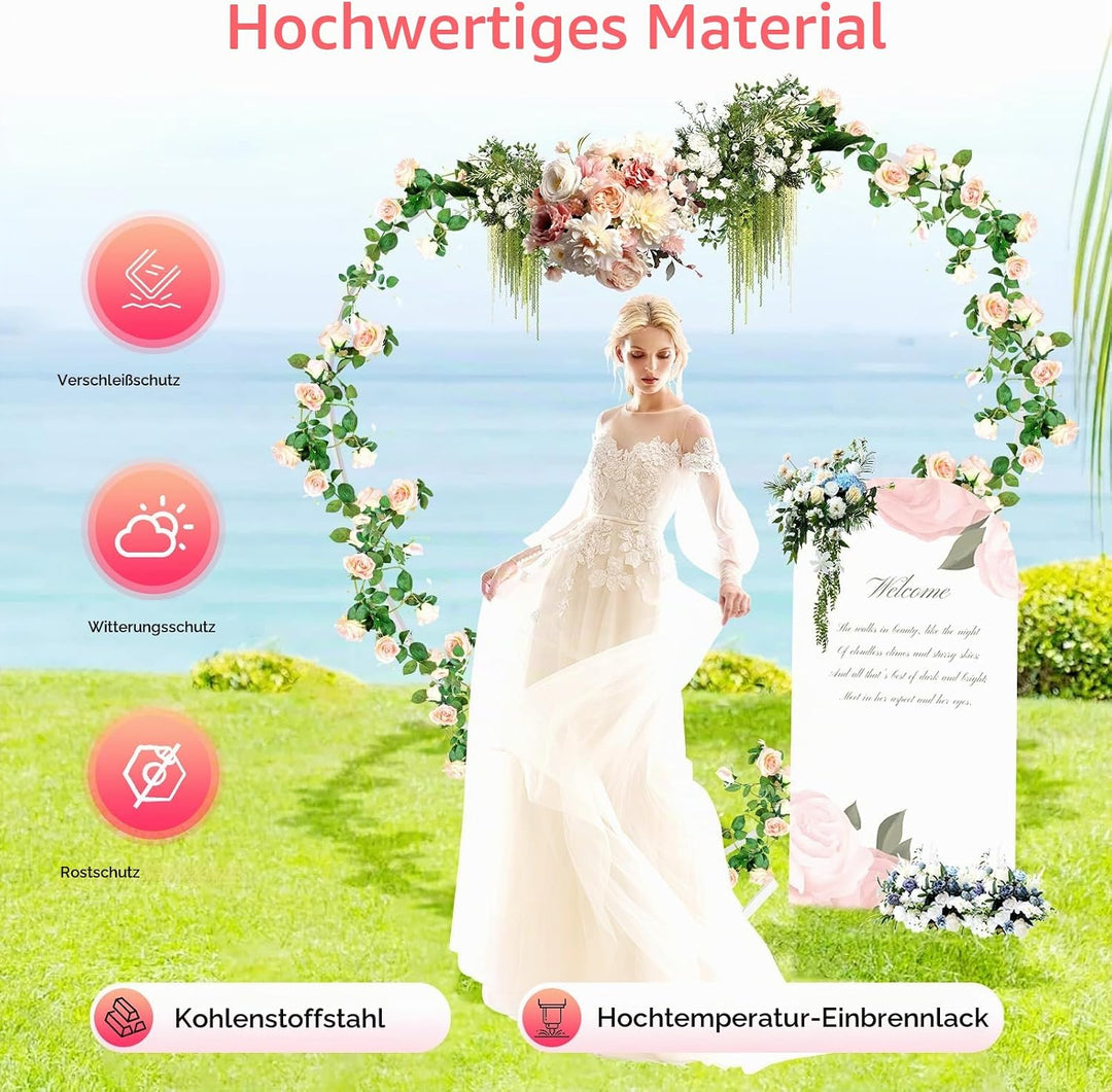 Herz Hochzeitsbogen Freistehend Hochzeitbogen Rahmen 200x210cm Herz-Formen Arch Stand Ballonbogen Bl