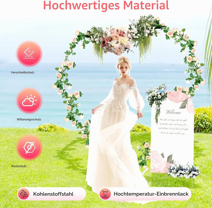 Herz Hochzeitsbogen Freistehend Hochzeitbogen Rahmen 200x210cm Herz-Formen Arch Stand Ballonbogen Bl