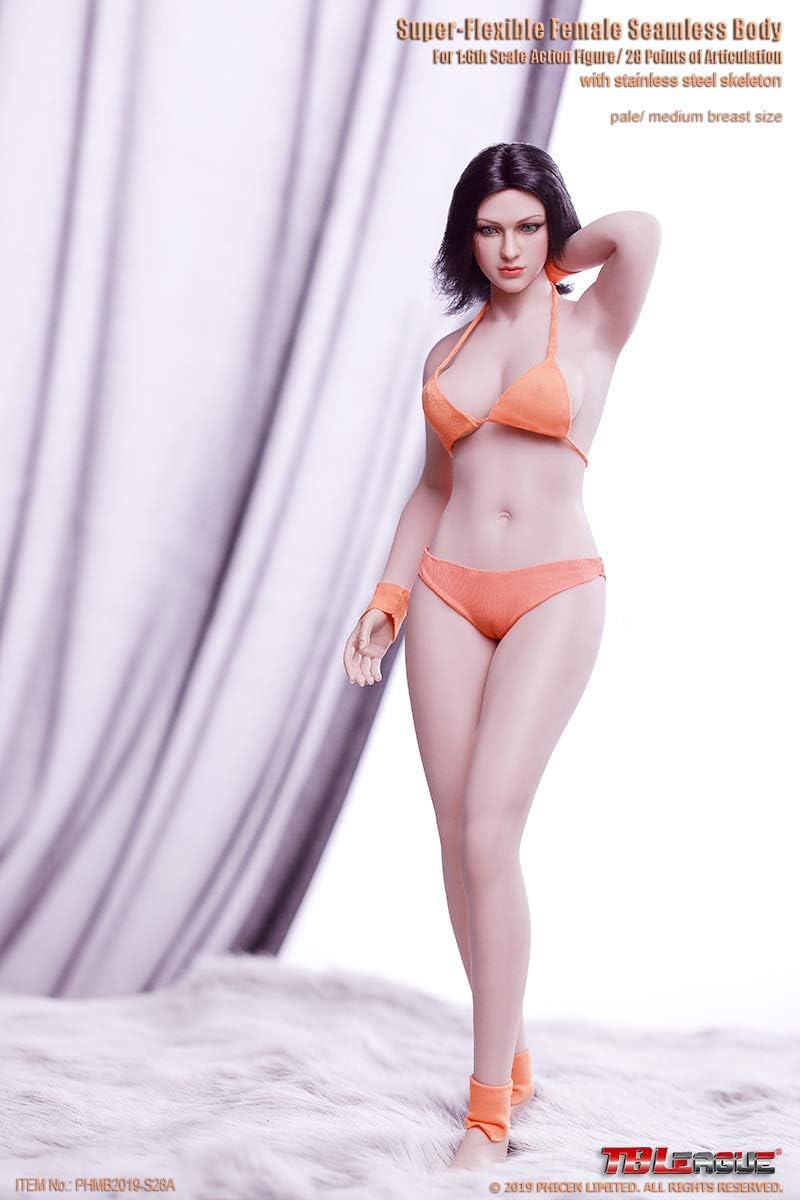 OBEST TBLeague Europe and The United States mit Füssen weisser Hautton 1/6 Seamless Rubber Bikini Fe