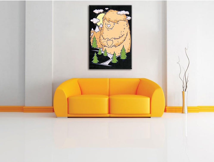 Dark Love nature black Bild auf Leinwand, XXL riesige Bilder fertig gerahmt mit Keilrahmen, Kunstdru
