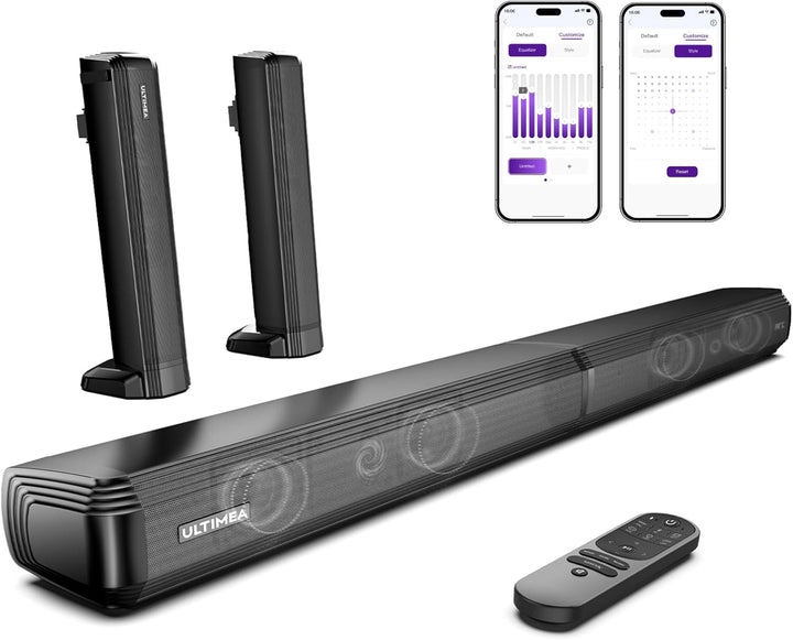 ULTIMEA 2.2-Kanal Soundbar für TV Geräte, teilbare 2-in-1 Soundbar für Fernseher, Bluetooth 5.3 TV-S