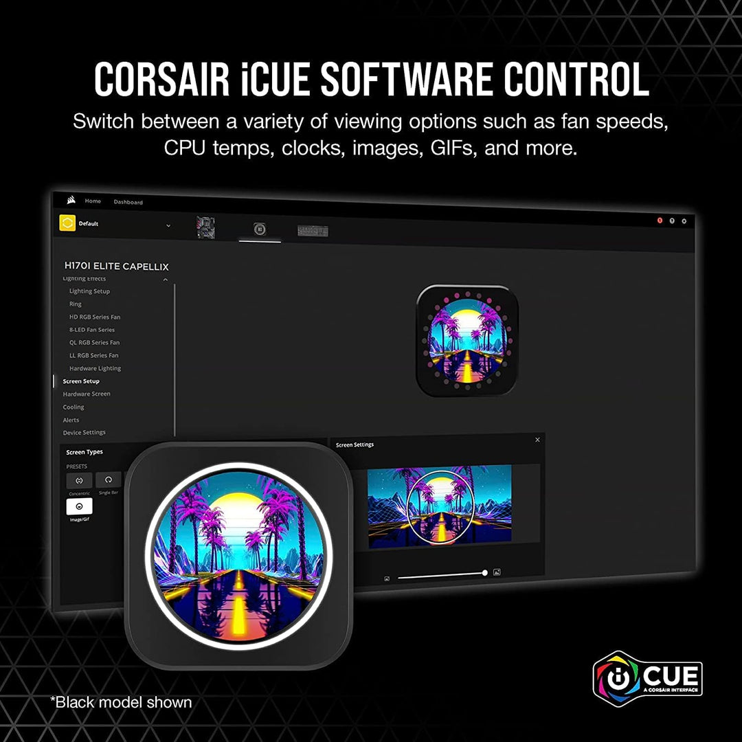 Corsair iCUE Elite CPU-Kühler LCD-Display Upgrade-Kit - IPS-LCD-Bildschirm mit anpassbarer Anzeige,