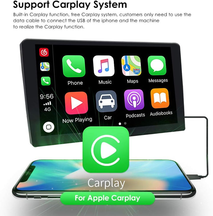 hizpo Android 10 Autoradio Stereo Kopfeinheit 7 Zoll mit Carplay Mirror Link Touchscreen In Dash GPS