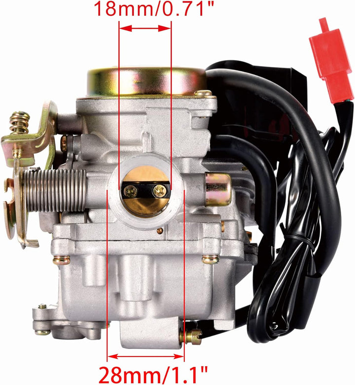 WOOSTAR PD18 Vergaser 18mm Ersatz für 139QMB GY6 TaoTao 150ccm Roketa Sunny Kymco 49ccm 50ccm 4 Stro