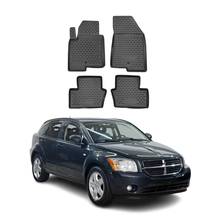 OMAC Gummimatten Fussmatten kompatibel mit Dodge Caliber 2007-2012 TPE Automatten Schwarz 4X Fussmat