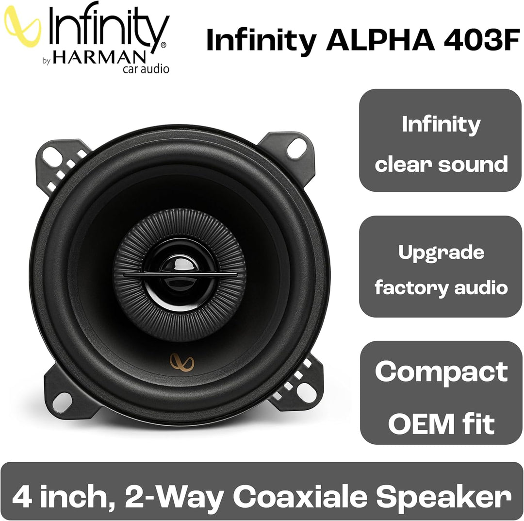Infinity Alpha 403F Koaxial Lautsprecher Auto 10cm, 4 Zoll, von Harman Kardon Car HiFi mit 40W RMS u