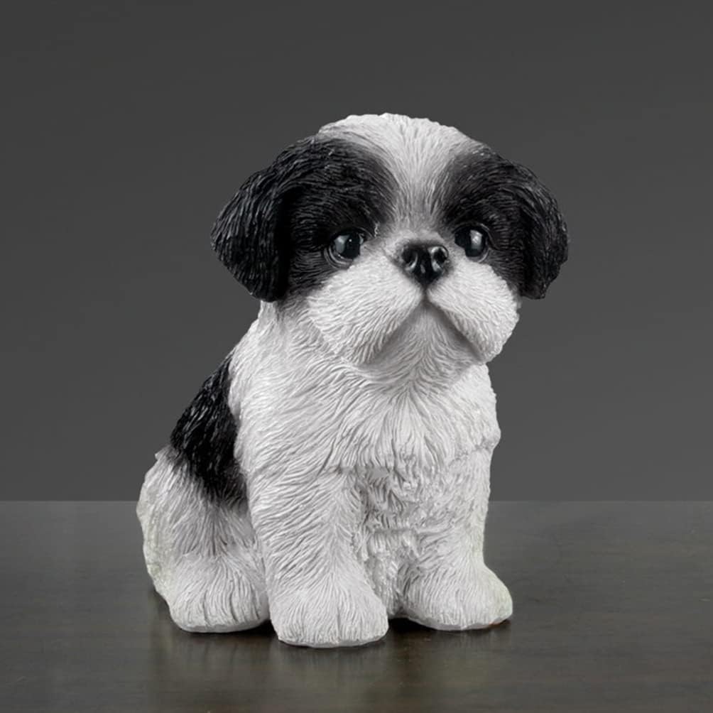 BESPORTBLE Shih Tzu- Welpen Niedlicher Hund Harz Figur- Schmuck- Verzierbarer Hund Dekorationen- Sch