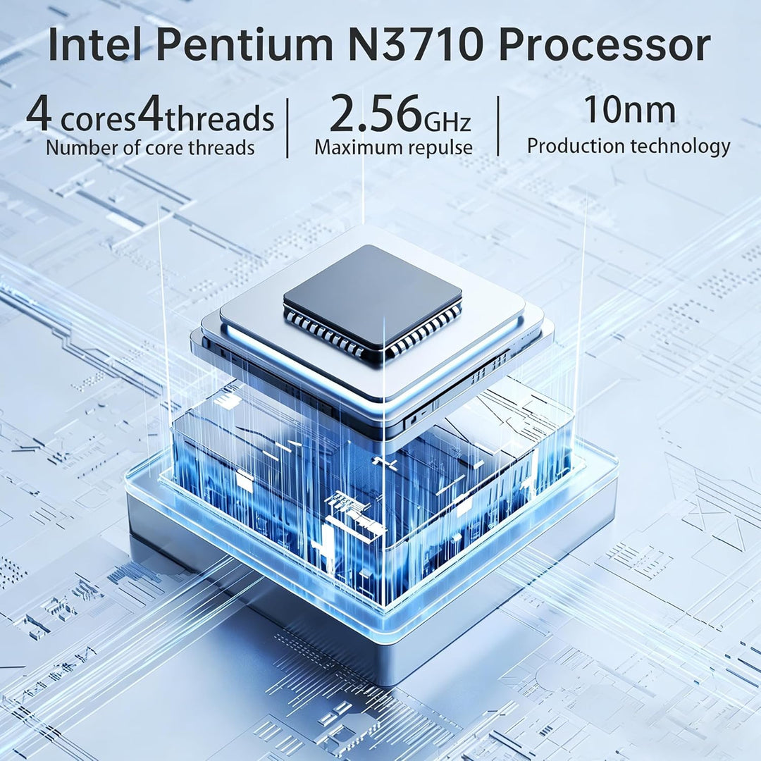 Mini-PC N3700 (4C/4T, 2,4 GHz) 8 GB RAM 128 GB SSD Win10 WLAN5/Bluetooth 4.2/RJ45 LAN 1000M/USB*4/US