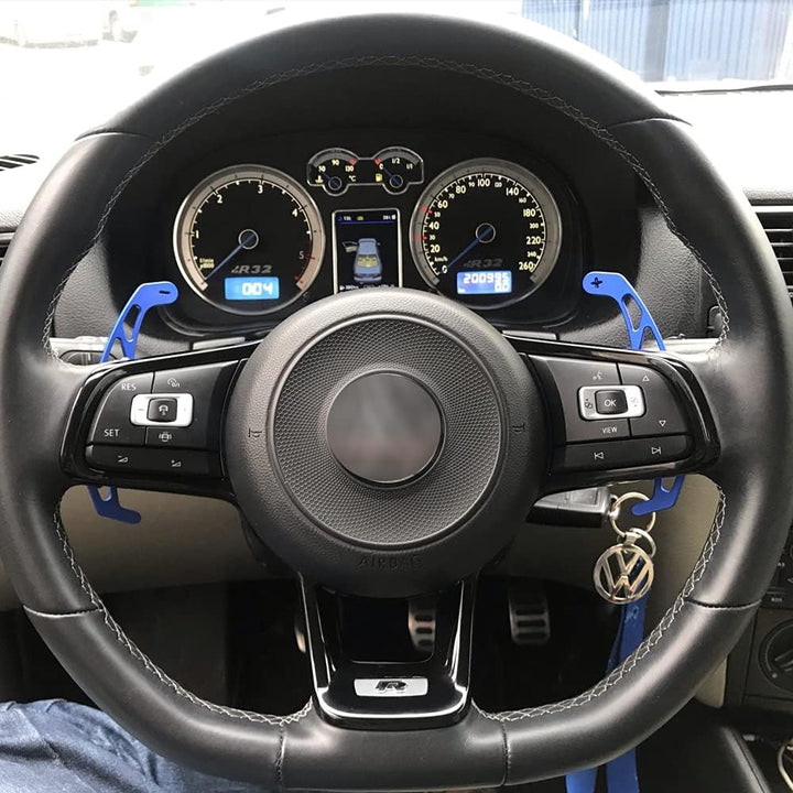 HIBEYO 2 Stücke Lenkrad Schaltwippen Verlängerung Paddles Lenkrad für VW GOLF GTI R R-line GTD GTE M