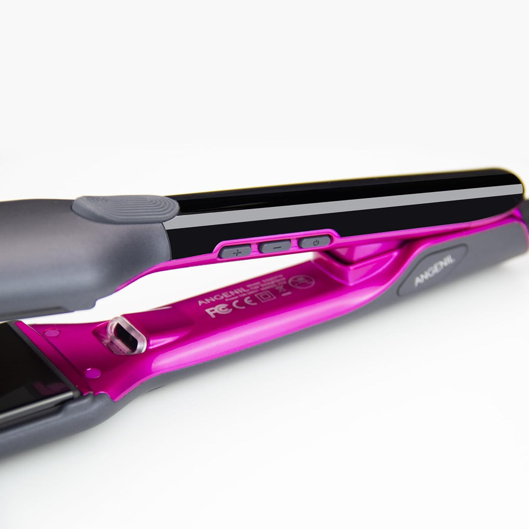 ANGENIL Titan Professioneller Glätteisen 4.5 cm Ion Haarglätter 2-in-1 Glätteisen Locken und Glätten