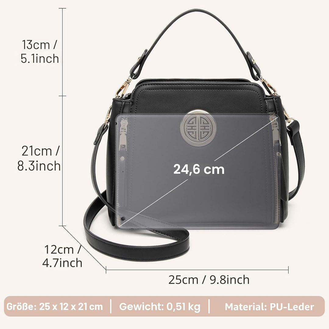 Miss Lulu Umhängetasche Damen Schultertasche Handtasche Crossbody Taschen Henkeltasche Mädchen PU Le