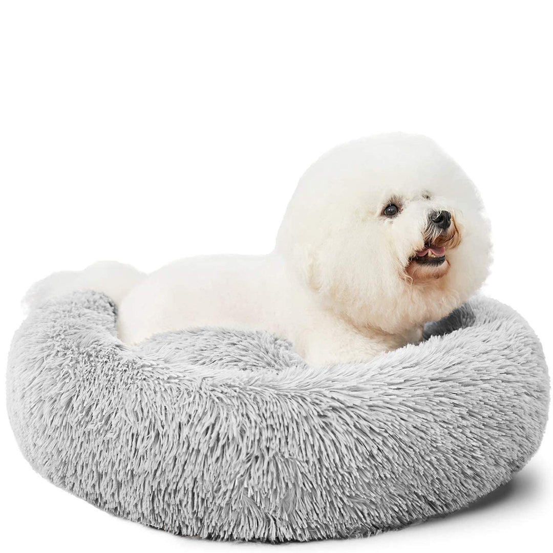 HACHIKITTY Hundebett, beruhigendes Donut-Kuschelbett, für mittelgrosse Hunde, flauschig, beruhigende