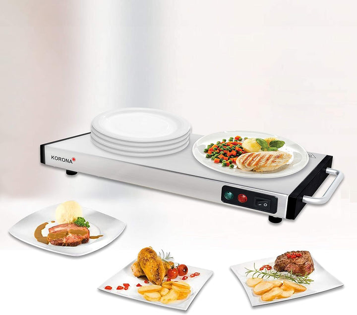 Korona 59500 Warmhalteplatte 1100 Watt max. zum Warmhalten von Speisen | kabellos nutzbar | 40 x 20