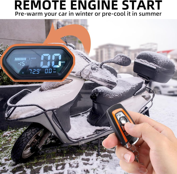 Rupse Motorrad Alarm 125dB, Motorrad Alarmanlage mit Start und Stoppfunktion, 2 Fernbedienung, draht