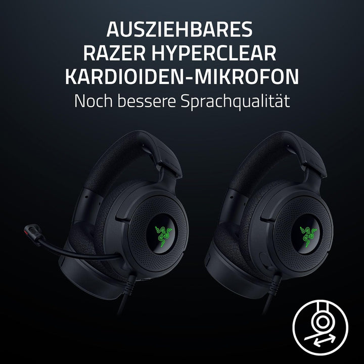 Razer Kraken V4 X - Kabelgebundenes PC-Gaming-Headset (Triforce 40-mm-Treiber, einziehbares Nierenmi