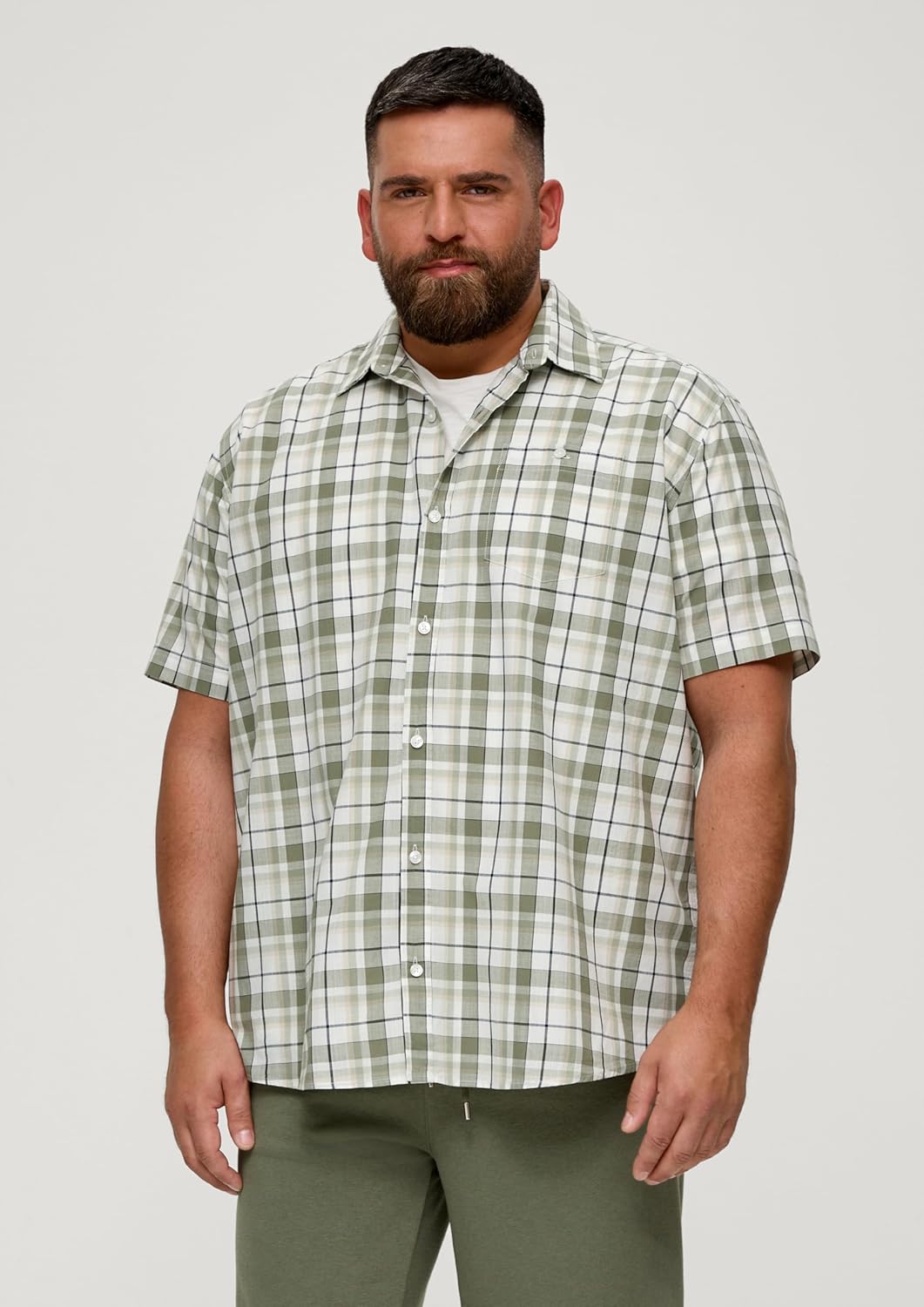 s.Oliver Herren Hemd Kurzarm 5XL Mehrfarbig|olive 78n2, 5XL Mehrfarbig|olive 78n2
