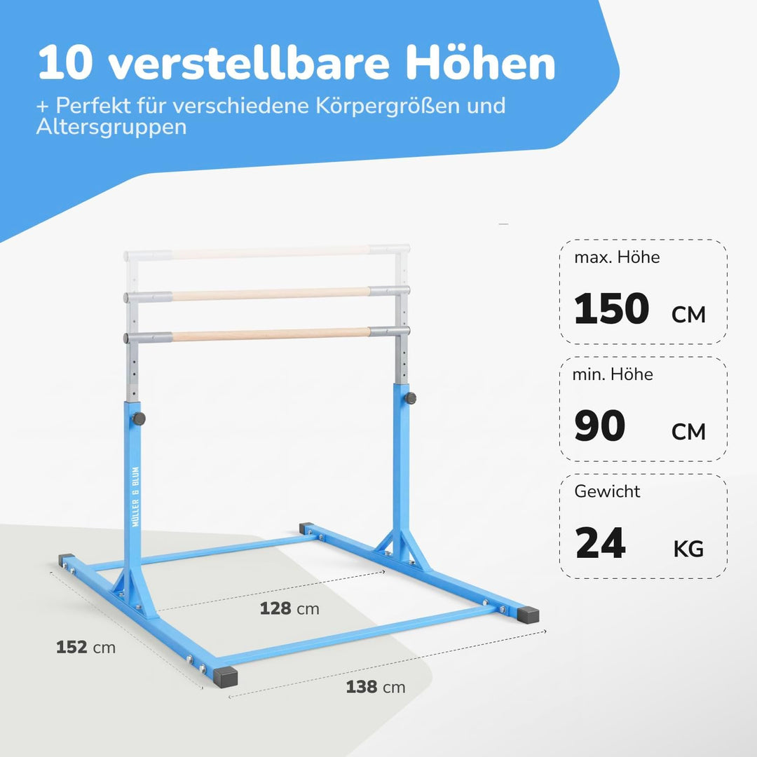 Müller & Blum Premium Turnreck für Kinder, höhenverstellbares Turngerät für Indoor & Outdoor, Turnst