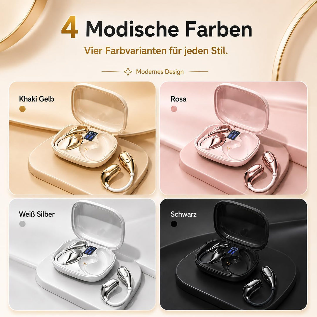 Bluetooth Kopfhörer 6.0 Kabellos, Sport Ohrhörer mit Ohrbügel, 50 Std. Spielzeit, LED Display Ladeca