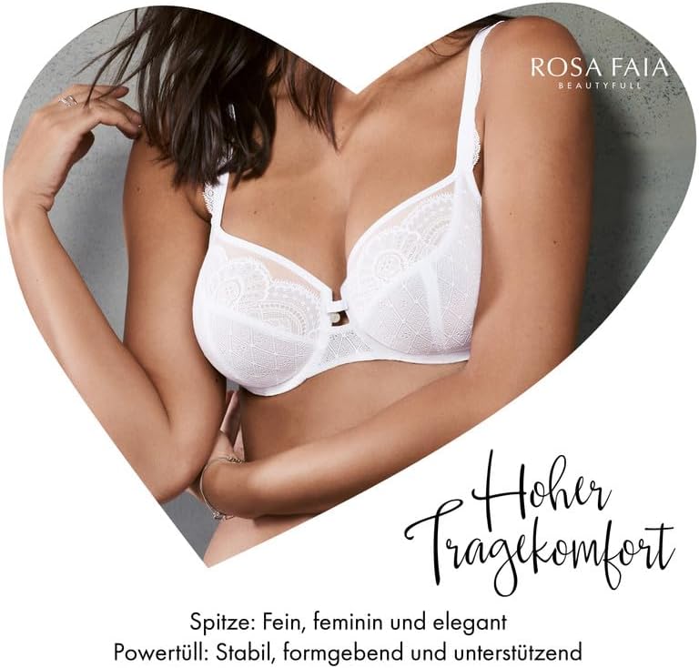 Rosa Faia by Anita Damen Bügel-BH Selma 5634 - Komfort-Spitzen-BH mit Zierstein – stützender Damen B