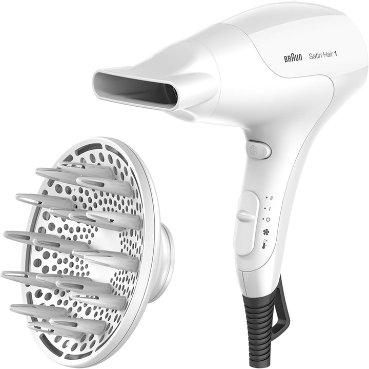 Braun Satin Hair 3 Power Perfection Haartrockner, professioneller Föhn mit IonTec und Diffusor, HD38