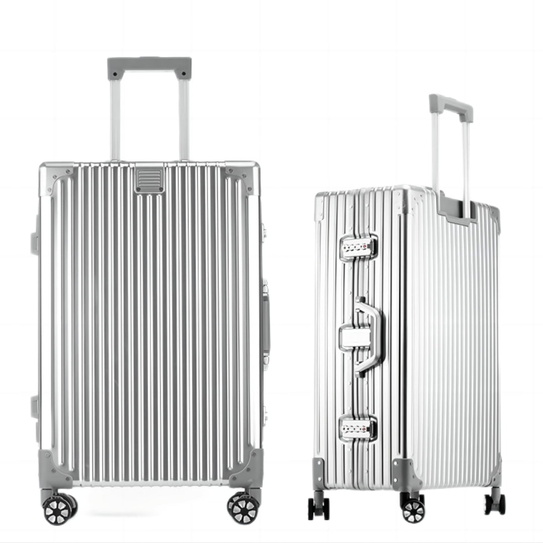 Aoliwei 100% Aluminium Koffer Handgepäck (45L) - Premium Vollaluminium Reisekoffer - Robuster Trolle