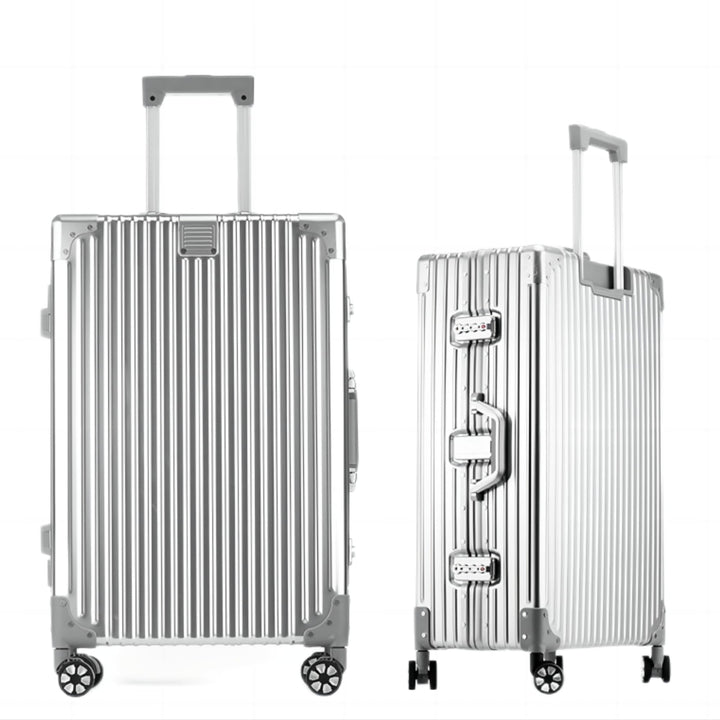 Aoliwei 100% Aluminium Koffer Handgepäck (45L) - Premium Vollaluminium Reisekoffer - Robuster Trolle