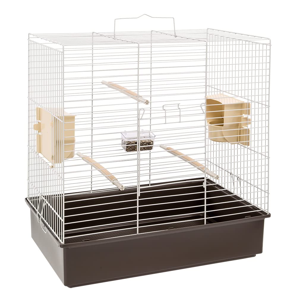 Ferplast Vogelkäfig Wellensittich Käfig Exotenkäfig, inkl. Vogelspielzeug, Vogel-Futternapf, Vogel-S