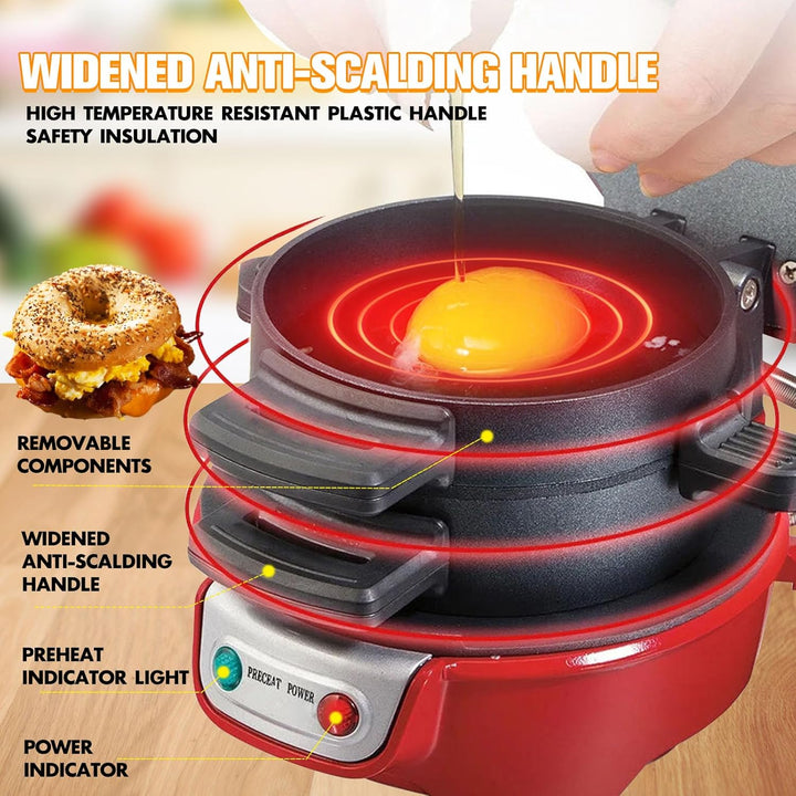 Sandwich Toaster Burger Maker, Effiziente Antihaft Heizplatten, Mit Digitalem Countdown-Timer, Spülm