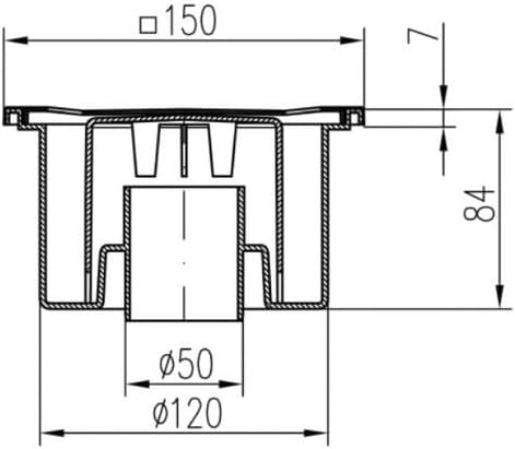 Duschablauf Badablauf Bodenablauf 150 x 150 mm DN 50 (321 N)