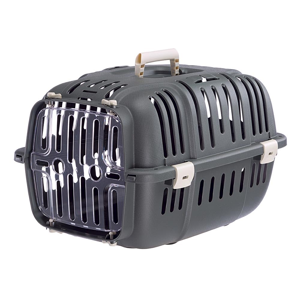 Ferplast Transportbox katze, Hundetransportbox Kleine Hunde und Katzen bis 5 kg, transparente Tür, L