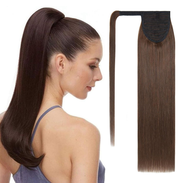 S-noilite Ponytail Extensions Echthaar Wrap Around - 100% Real Echthaar - Pferdeschwanz Haarverlänge