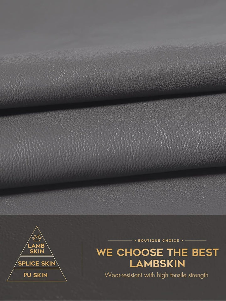 Touchscreen Handschuhe für Damen Warme Lederhandschuhe Gefüttert Winter SMS-Handschuhe Grau L, Grau