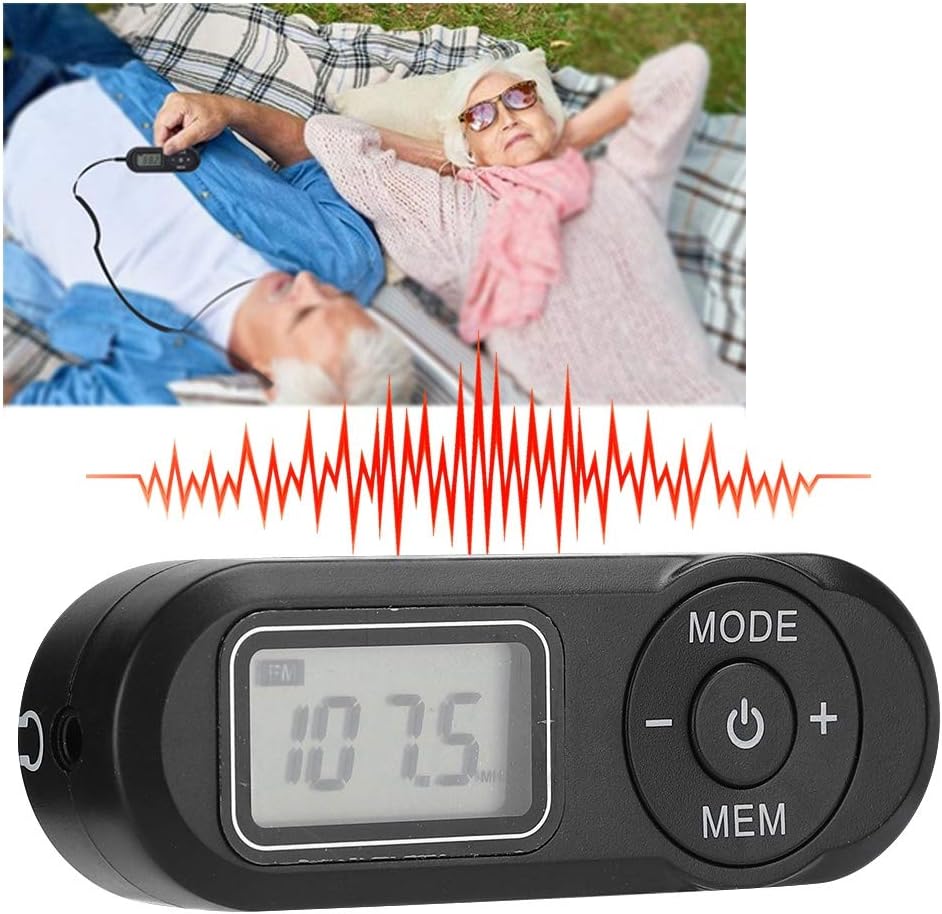UKW-Radio, Tragbarer -1,1-Zoll-LCD-Digital-UKW-Radio-Musik-Player Schwarz mit Kopfhörer
