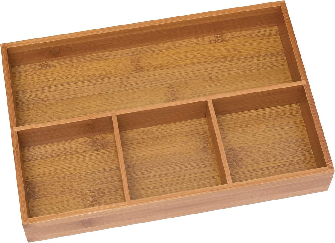 Lipper International 824 Organizer-Tablett aus Bambusholz, 4 Fächer, 29,5 x 20,3 x 4,5 cm, Bambushol