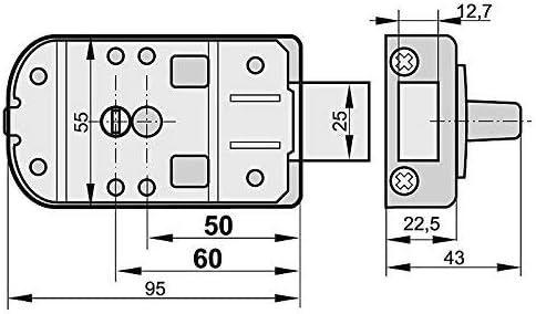 Kastenschloss Zusatzschloss Türzusatzschloss 50/60 Aussenzylinder Türschloss Weiss Weiss 50/60 Vs.,