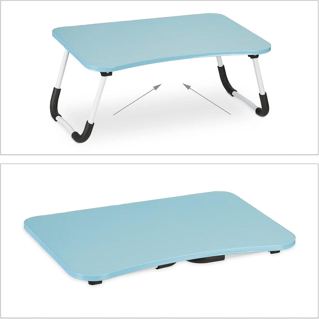 Relaxdays Laptoptisch für Bett & Couch, HBT: 26 x 63 x 40 cm, klappbarer Betttisch, MDF, Eisen, Note