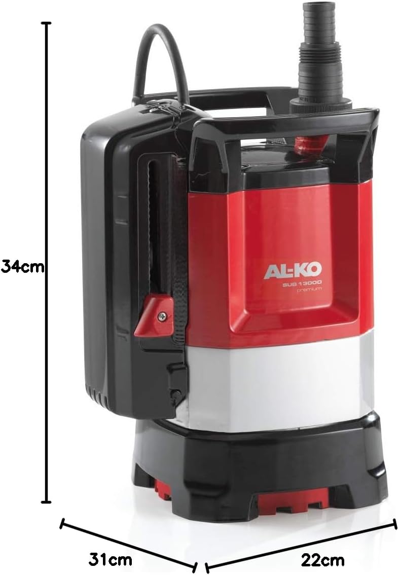 AL-KO Klarwassertauchpumpe SUB 13000 DS Premium, 650 W Leistung, max. Fördermenge 10500 l/h, max. Fö