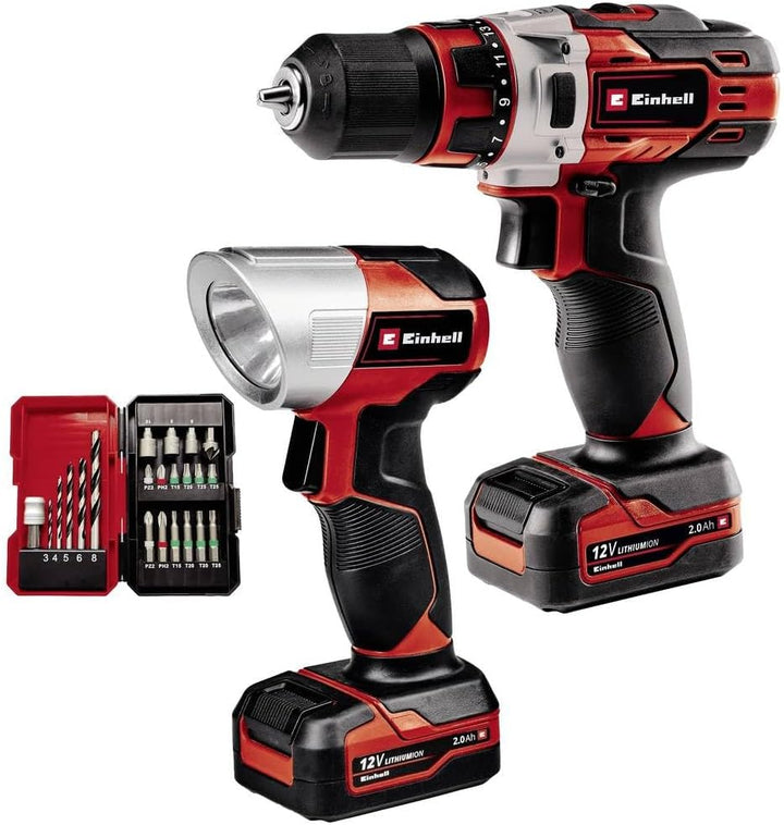 Einhell Akku-Bohrschrauber-Set TE-CD 12/1 Li +22+CL (Li-Ion, 12V, max 30 Nm, 2-Gang-Getriebe, inkl.